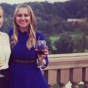 Blue and black lace dress